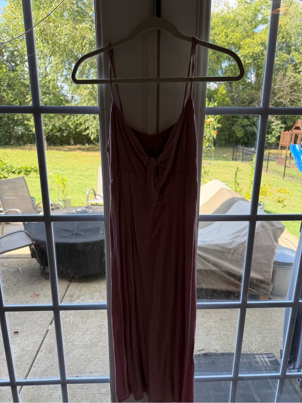 l*space Mauve Tie-Front Spaghetti Strap Maxi Dress